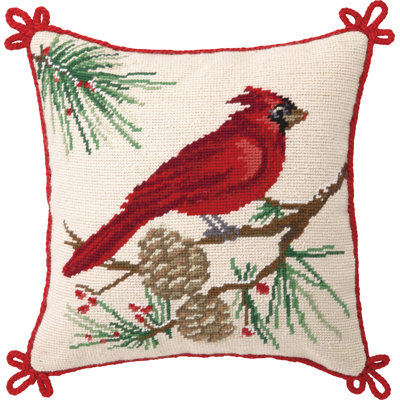 Needlepoint Wool Throw Pillow