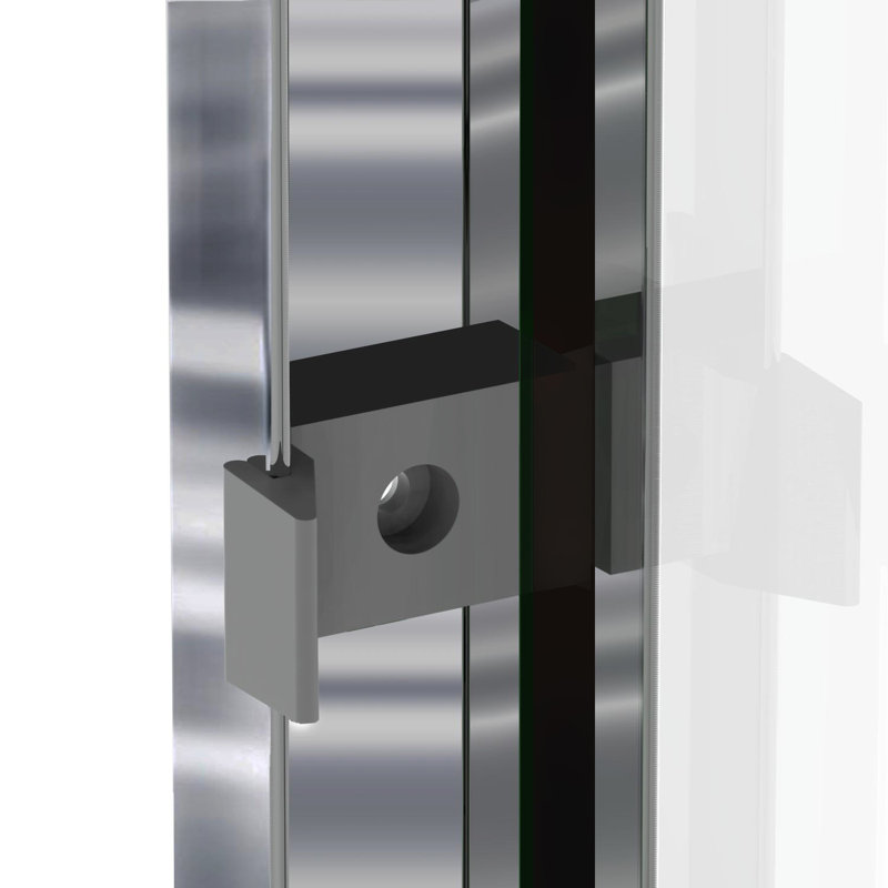 60" W x 57" H Semi-Frameless Tub Door, Chrome