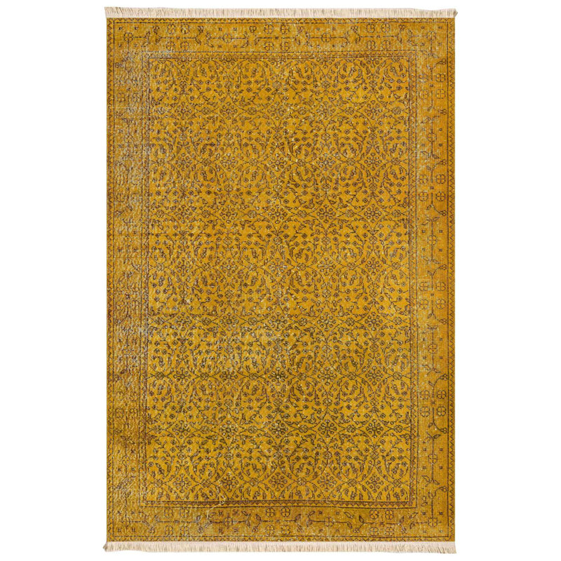 Distressed Saffron Traditional Area Rug