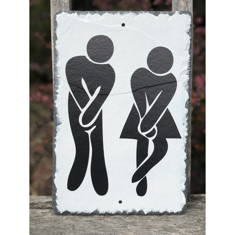 Plaque de salle de bain Mesdames et Messieurs, H 16 po x l 10 po, Support
