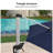 Sharayne 144'' Cantilever Umbrella with Crank Lift Counter Weights with Base in Ground-15067438