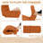 Outdoor Replacement Cushion Set  4.7" Thick High Back Seat / Back Cushions with Ties, Buckle (Set of 2)-2085944036