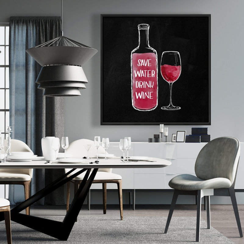 «Save Water Drink Wine» sur toile