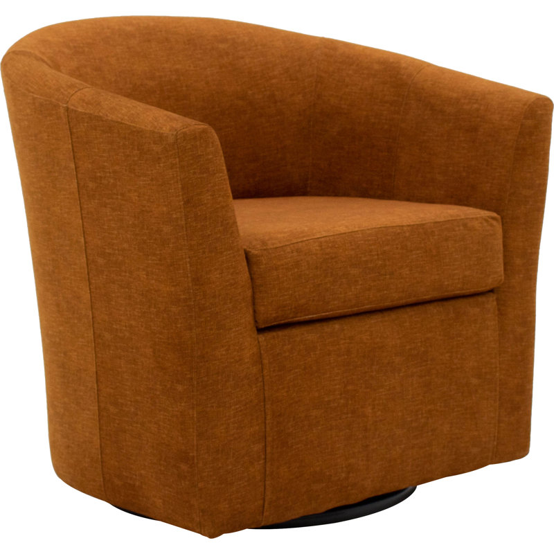Fauteuil demi-tonneau pivotant 31 po Hansell, Mandarine Aston