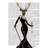 Trinx Fab Funky Gallery Wrapped Canvas Art Titled: Glamour Deer in Black-1805718832