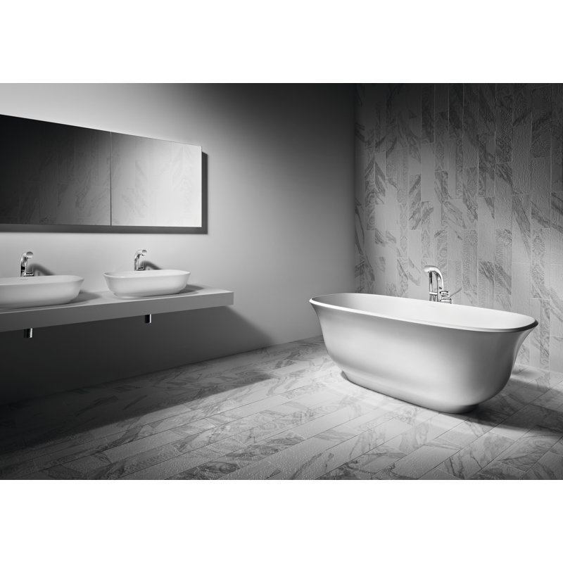 Amiata 65"x 32" Freestanding Soaking Bathtub, Gloss White
