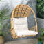 Fauteuil suspendu confortable avec coussin d'eau, conception de panier, structure en métal, assise de 20,50 po x 25,50 po, chaîne en fer de 12 po