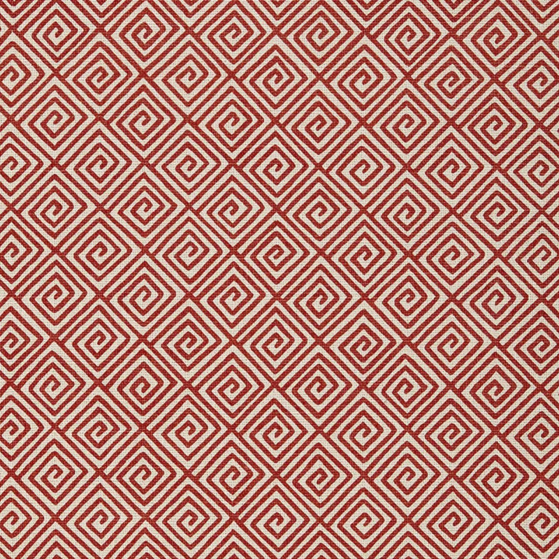 Greek Key Fabric, Ruby