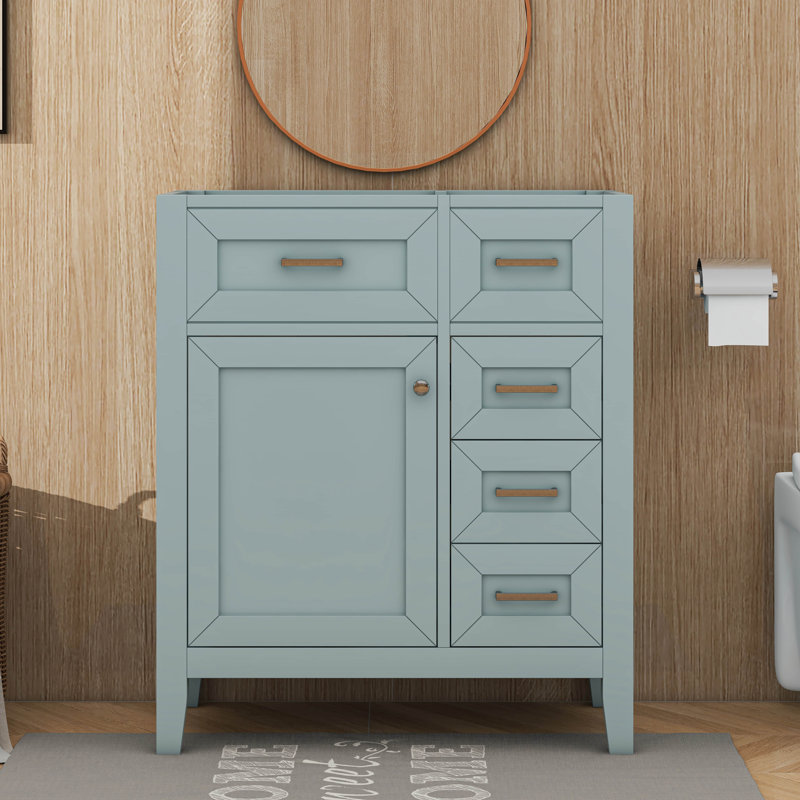 30 Inch Bathroom Vanity With Drawers, Green
