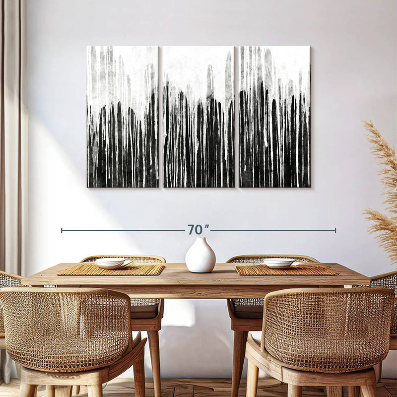 Goutte de peinture noire et blanche Avery, H 36 po x l 57 po