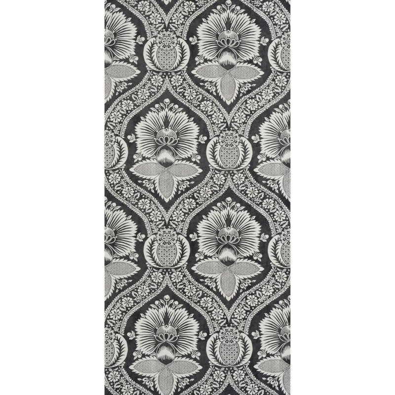 Villandry Damask Print Wallpaper, Black
