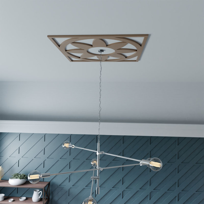 Médaillon de plafond percé en PVC de qualité architecturale Blume, H 26 po x l 26 po x P 0,75 po, Cuivre