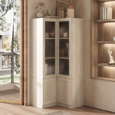 71"H Kitchen Buffet Corner Food Pantry by Lark Manor