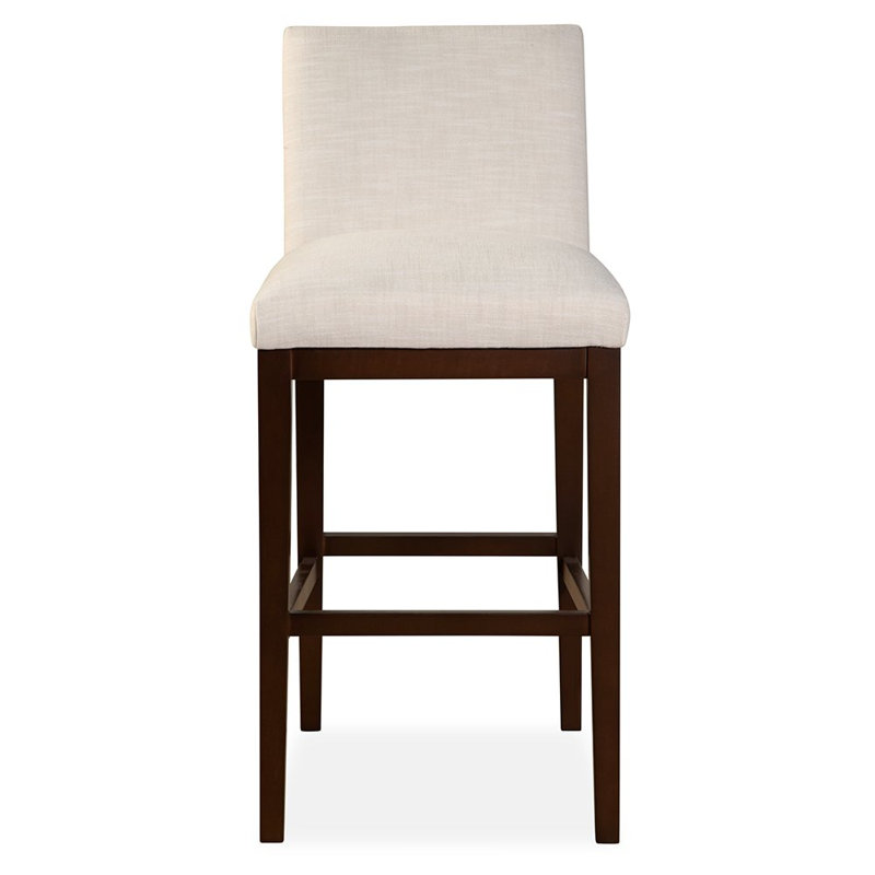 Upholstered Bar Stool with Solid Wood Frame, Smokey