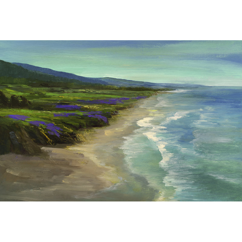 Montara Beach by Sheila Finch - Painting, 20cm H x 30cm W, Wrapped Canvas