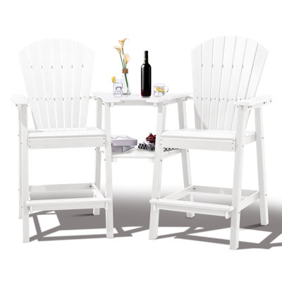Maybeck 2-Piece Outdoor Adirondack Chair With Table by Rosecliff Heights