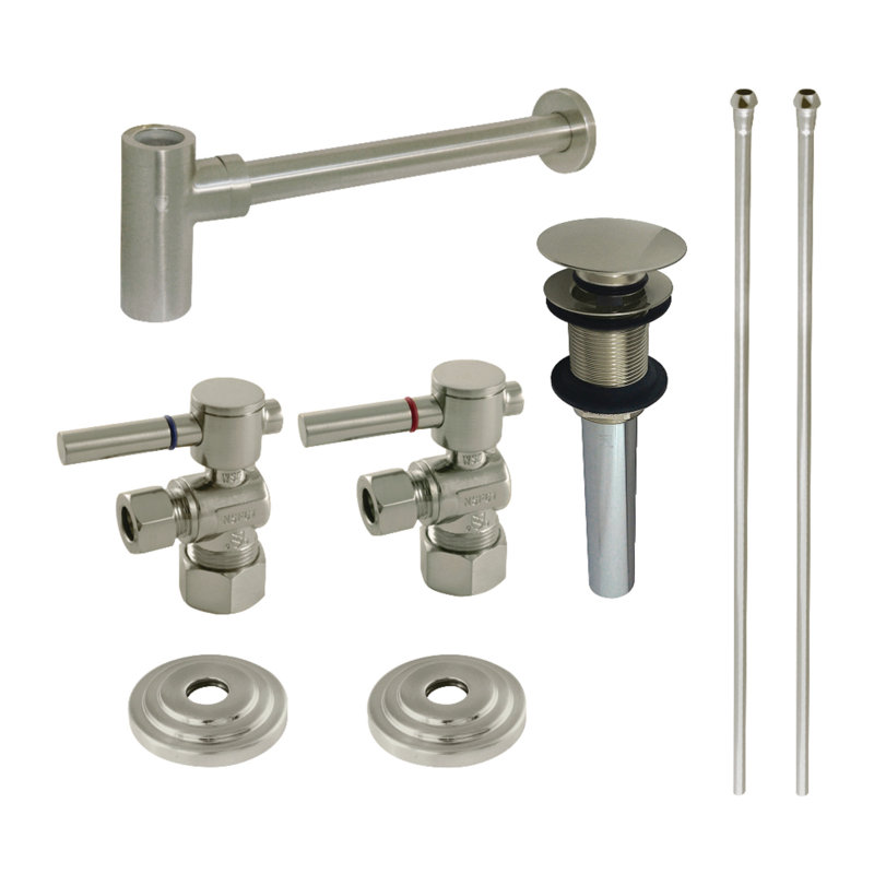 Trimscape Vessel Sink Plumbing Supply Combo Kit, Brushed Nickel