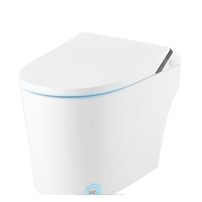 Elongated Smart Bidet Toilet with Auto Flush, Heated Seat, Warm Air Dryer & 360° Siphon Flush – Hands-Free Modern Commode