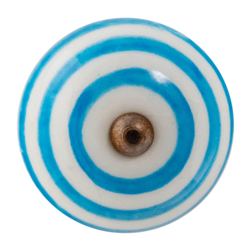 Nicola Spring - Round Ceramic Cabinet Knob, Light Blue