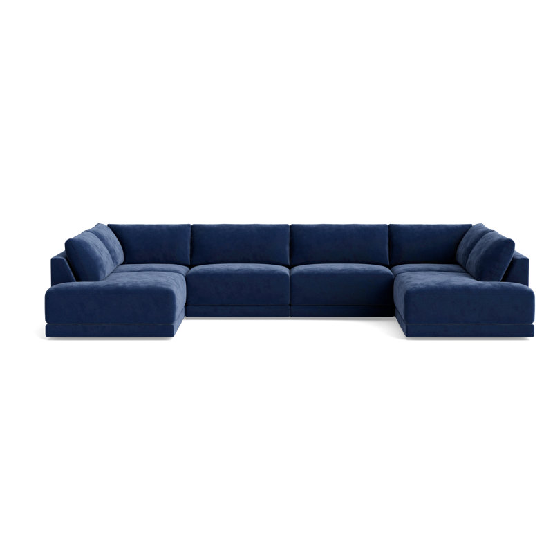 Eva Sectional, Performance Velvet - Nutmeg