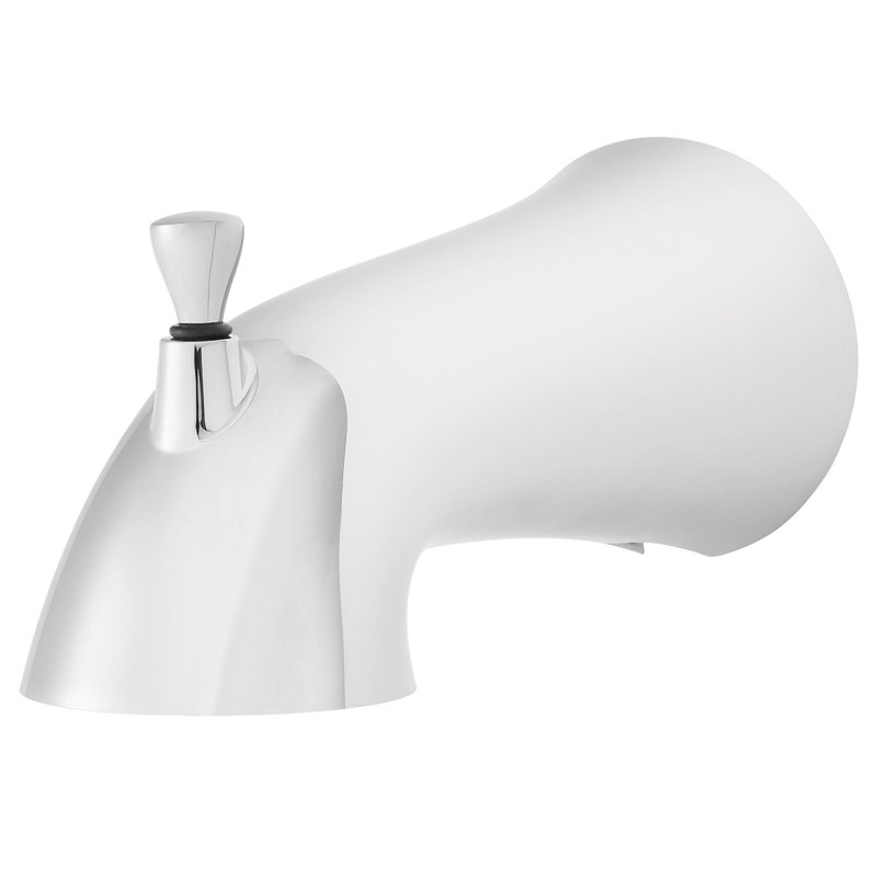 Caspian Single Handle Wall Mounted Tub Spout with Diverter, Polished Chrome