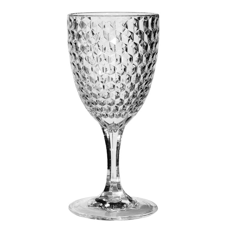 Metallic-Look Gold Acrylic Plastic White Wine Glass; BPA-Free