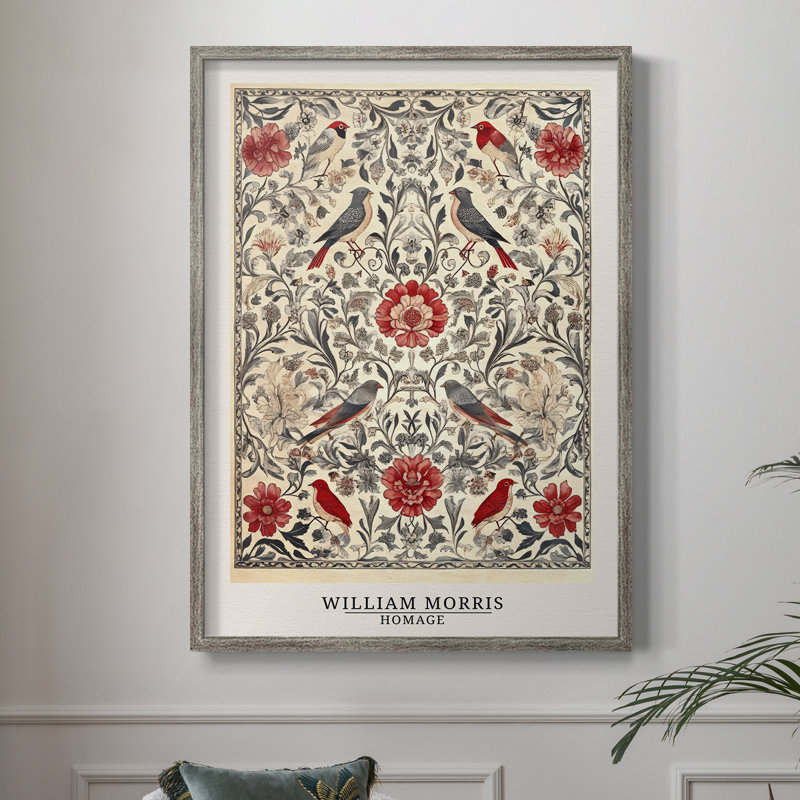 Imprimé encadré en bois massif de la collection CCW de la série CX de Wm Morris, H 30 po x l 24 po
