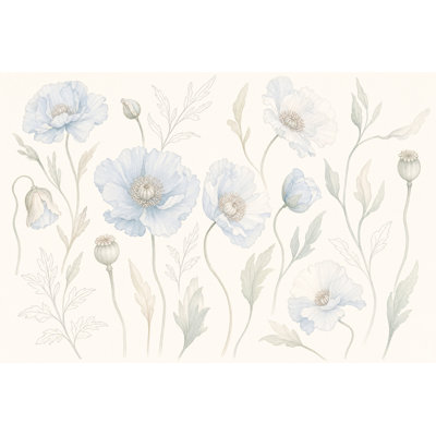 Papier peint floral coquelicots coquelicots