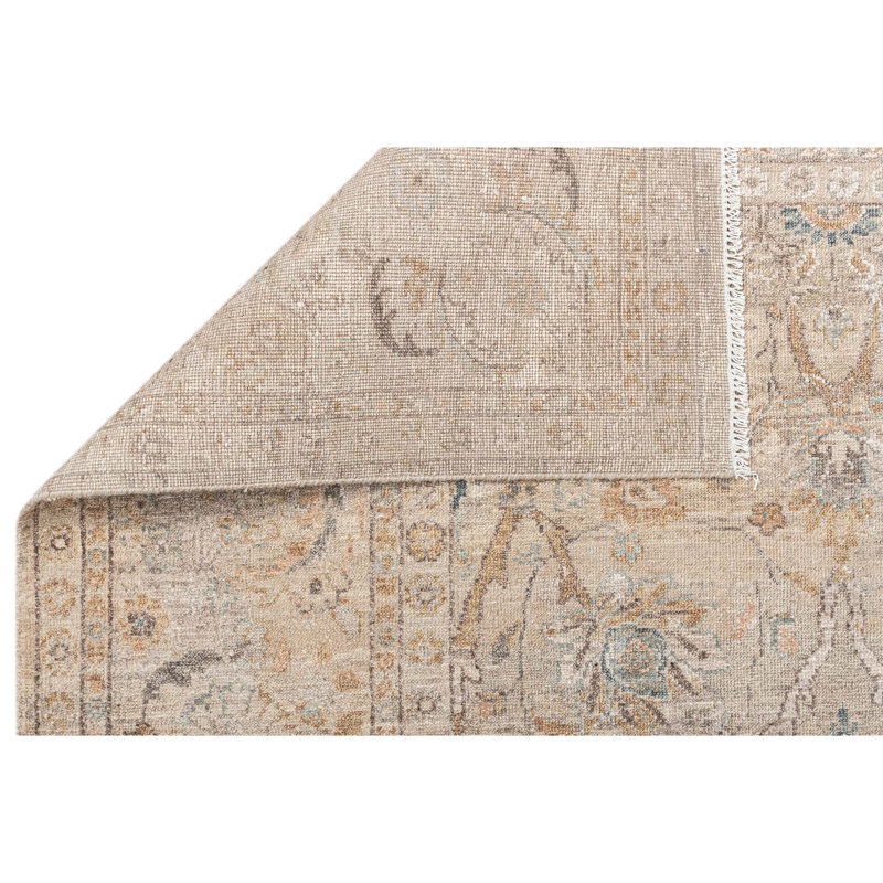 Hand Knotted Southwestern Area Rug in Beige/Gray, Rectangle 12' x 15'