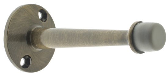 Solid Brass Baseboard Stop, Antique Brass