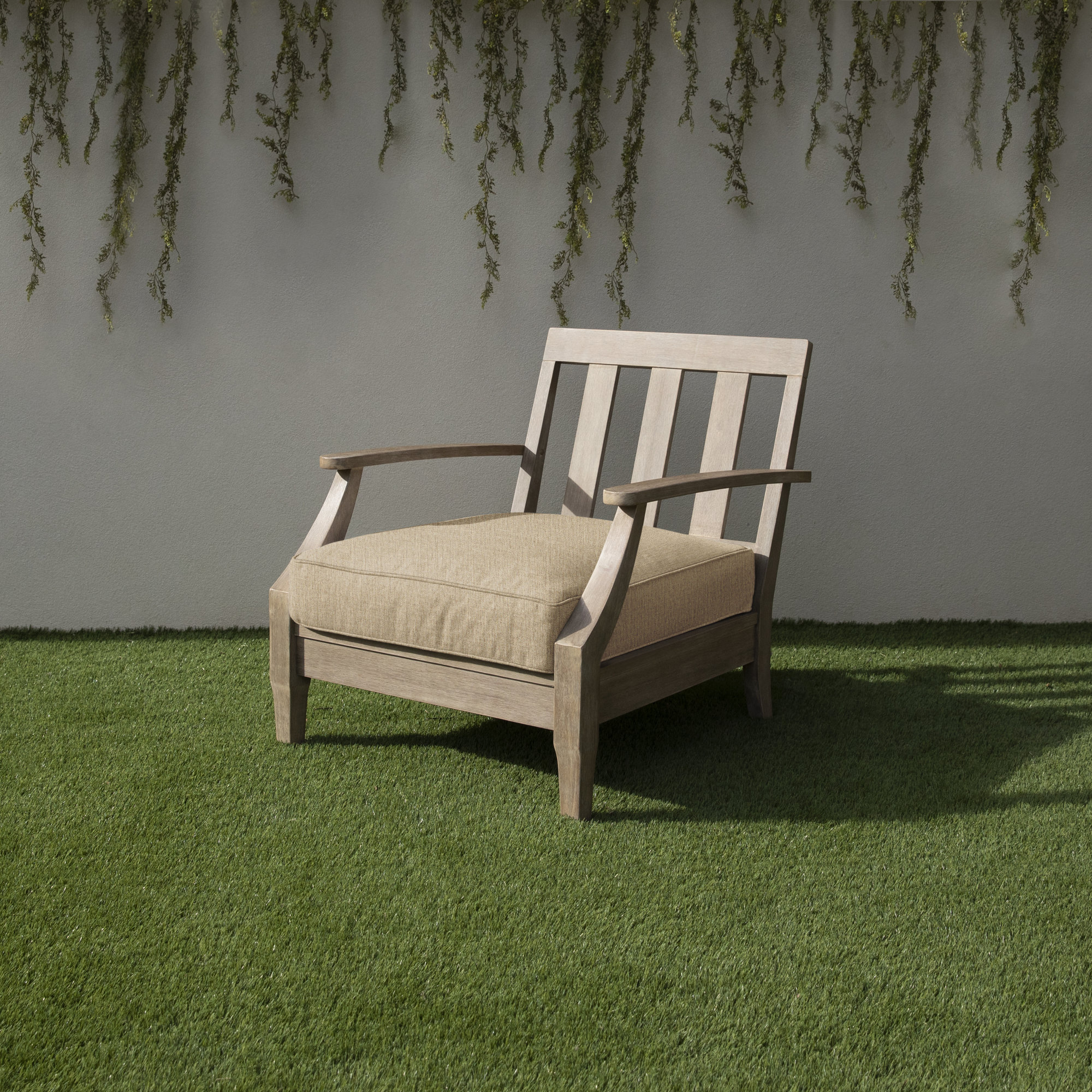 Davana Outdoor Lounge Chair Cushion, 27" W x 23" D, Canvas Cloud Sunbrella® Canvas