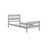 Twin Bed With Headboard And Footboard,Rubber Wood Bed,Grey