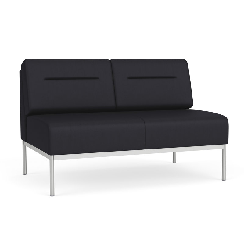 Causeuse Darsey, Sans alimentation, Noir Patriot Plus, Argent argent