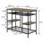 Rustic Oak And Black Kitchen Island With Robust Frame - Practical For Dining Room Use For Storage