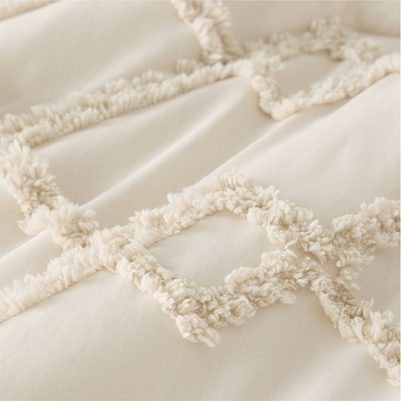Bedsure Jacquard Comforter Set, Beige, Queen Comforter + 2 Standard Shams
