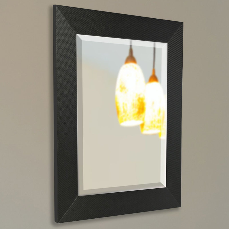 Flat Wall Mirror, 37.5" H x 33.5" W, Dark Mahogany