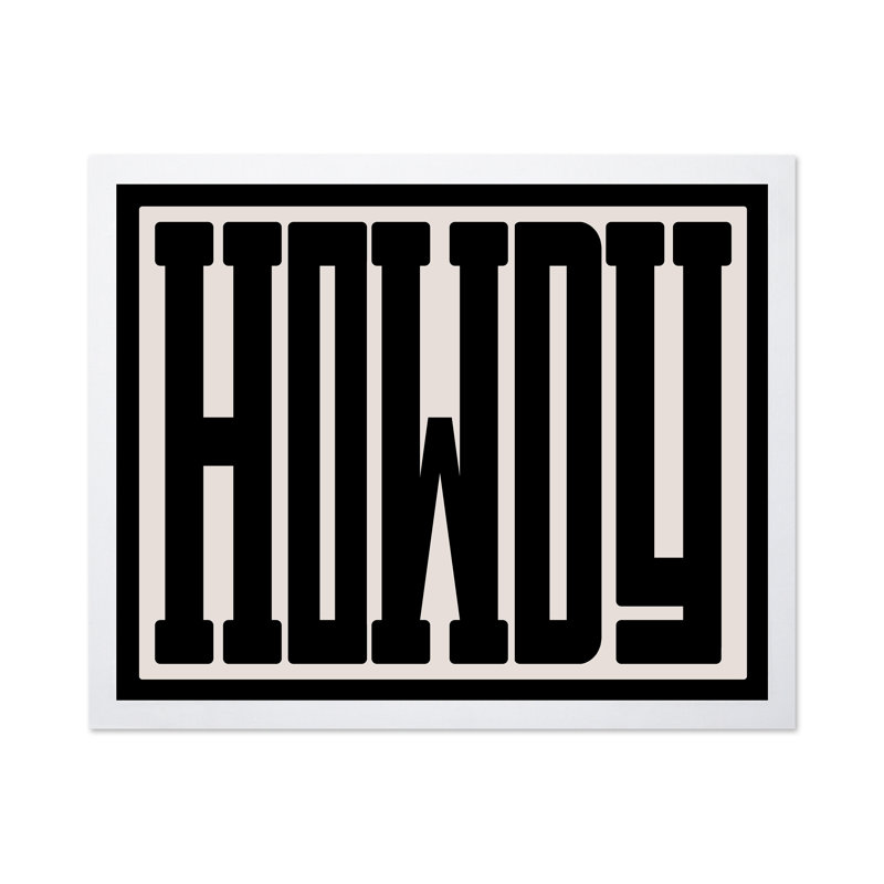 Howdy No2, 18"H x 24"W, Poster, White Framed