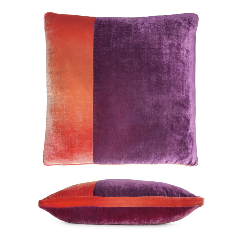 Ombre Large Rectangle Velvet Pillow Cover & Insert, 22" H x 22" W , Opal