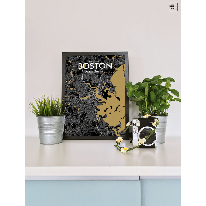 " Boston City Map ", 20" H x 16" W