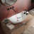 22" X 16" Boat Shape Oval White Ceramic Vessel Modern Art Bathroom Vanity Sink