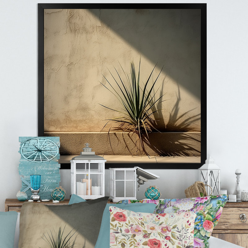 Plantes de minimalisme sur toile, H 24 po x l 24 po x P 1 po, Cadre simple noir