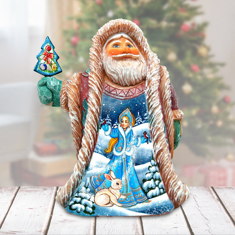 Figurine de père Noël Fifield Snowmaiden, collection Derevo, H 6 po x l 3 po x P 3 po