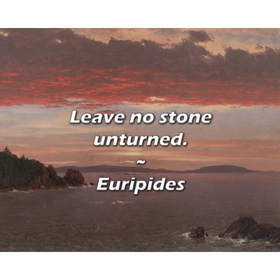 Euripides Quote: Leave no stone unturned.