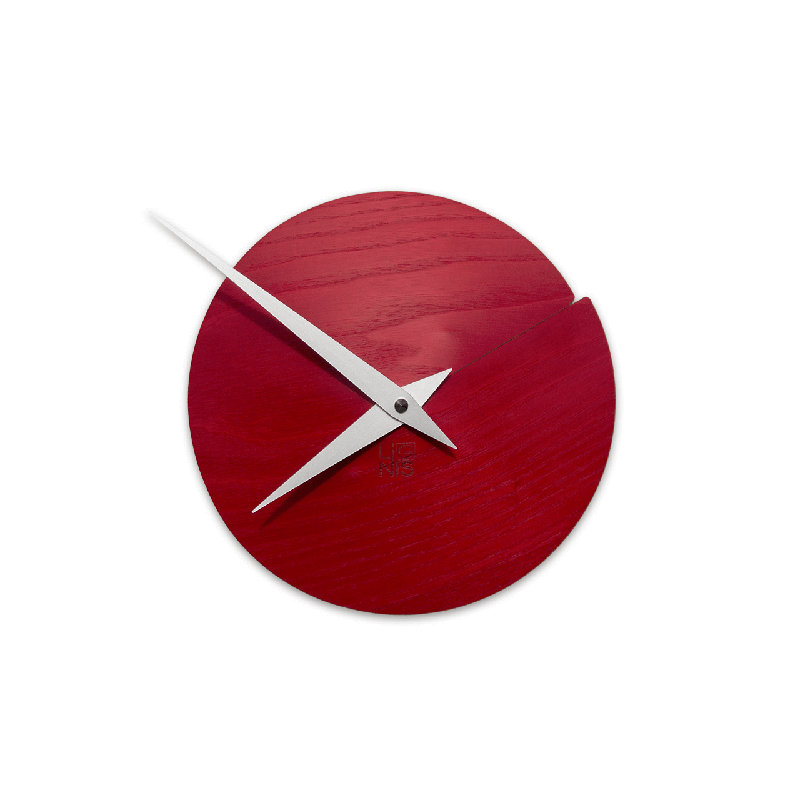 Wood Wall Clock, Red