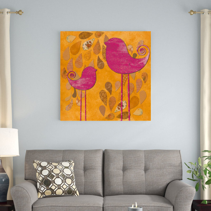 «Pink Birds», impression sur toile tendue, H 36 po x l 36 po