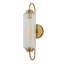 Applique murale 1 lumière cylindrique en verre côtelé doré H 18,3 po