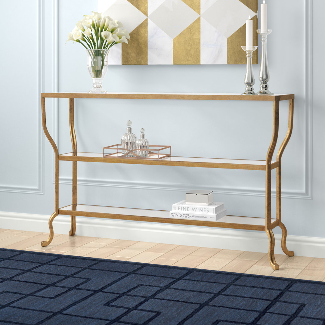 Scaife 54.2'' Glass Top Console Table Willa Arlo™ Interiors