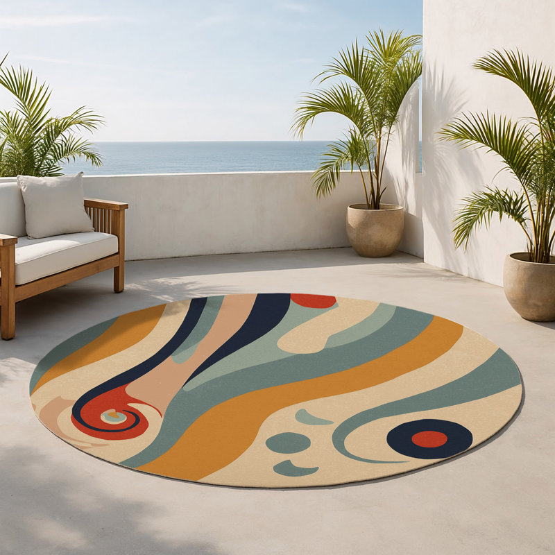Tapis intérieur et extérieur Spiried Snap, Rond 5 pi
