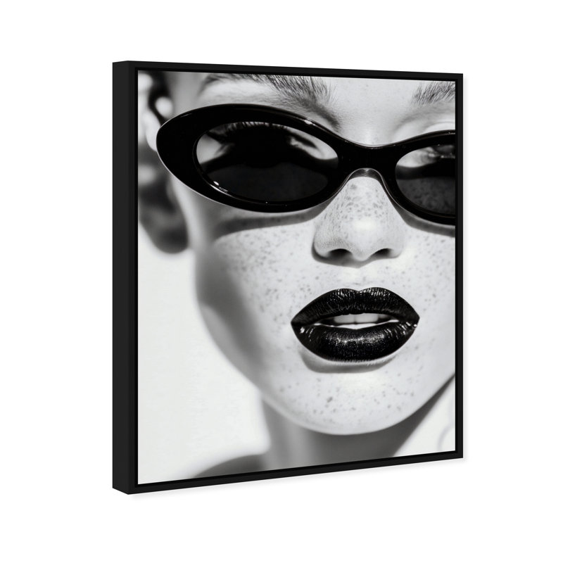 Midnight Gloss Fashion Canvas Print by Oliver Gal, Black Frame, 16 x 20, 31"H x 37"W, Black Floater Frame