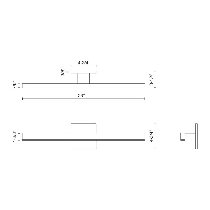 1 - Light Dimmable LED Bath Bar, White, Yes